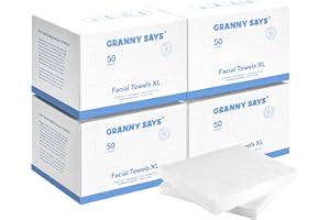 GRANNY SAYS Face Towels, 200 Count Large Face Wipes Cleansing, Disposable Face Cloths, Face Tissue for Sensitive Skin, Face C