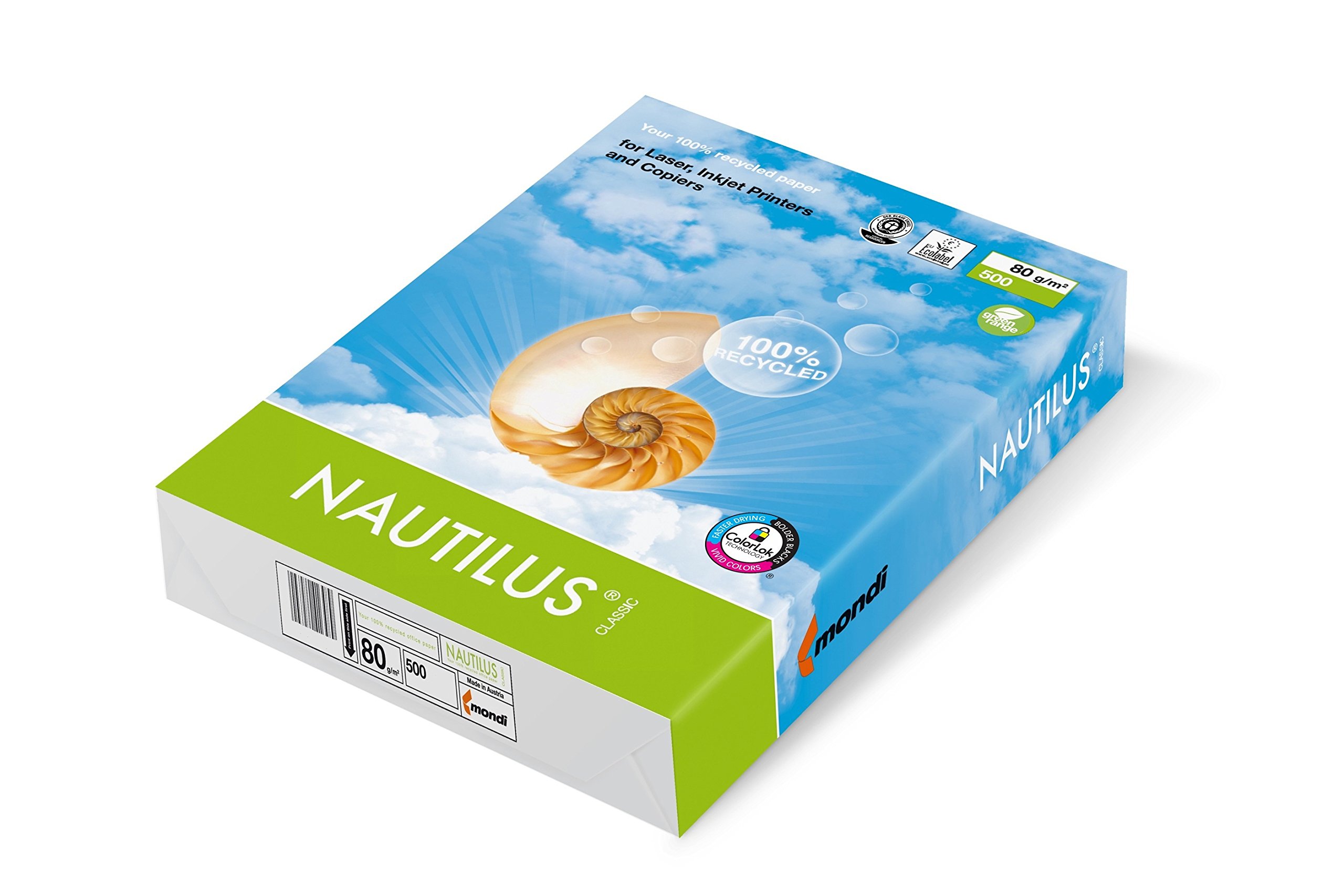 Nautilus Classic 180060940 Copy Paper 80 g/m² 500 Sheets Brilliant White