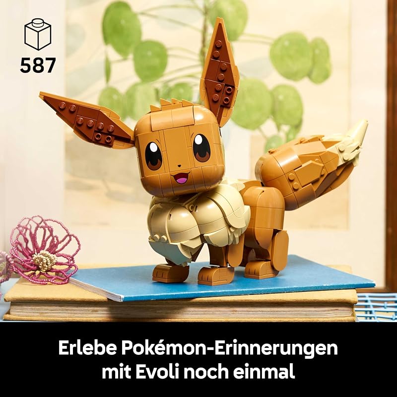 Pokémon Evoli Figur - Bauset für Erwachsene - Anime Modellbau mit beweglichen Gliedmaßen, Ohren und Schwanz - DIY Deko für Zimmer oder Schreibtisch - Sammler Geschenkidee für Gaming Fans – 72151