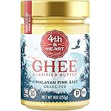 Himalayan Pink Salt Grass-Fed Ghee Butter by 4th & Heart, 9 Ounce, Keto, Pasture Raised, Non-GMO, Lactose Free, Certified Pal