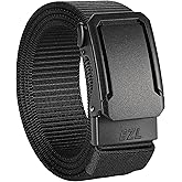 EZL Ratchet Tactical Belt for Men, 1.5" Nylon Web Gun Belt with Automatic Slide Buckle, Adjustable Trim to Fit