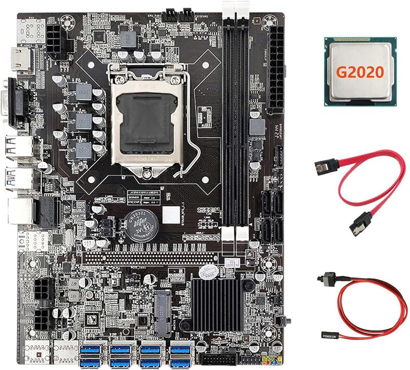 Lodokdre B75 Motherboard 8x USB3.0 G2020 CPU LGA1155 DDR3 ETH BTC Miner