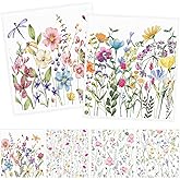 Deorfuy Swedish Dishcloths for Kitchen, 6PCS Wildflower Cellulose Sponge Reusable Paper Towels Washable, Flower Absorbent Fast Drying Swedish Dish Cloth for Home Cleaning