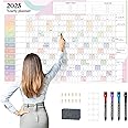 EYROZILL Large Calendar for Wall 2025, Dry Erase Wall Calendar 48"x32" Horizontal Layout, Yearly Planner for Office, Classroom, Home, Task Organizer (2025 Jan-Dec)