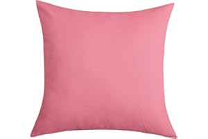 TangDepot Handmade Decorative Solid 100% Cotton Canvas Throw Pillow Covers/Pillow Shams, Many Colors available - (14"x14", Pi