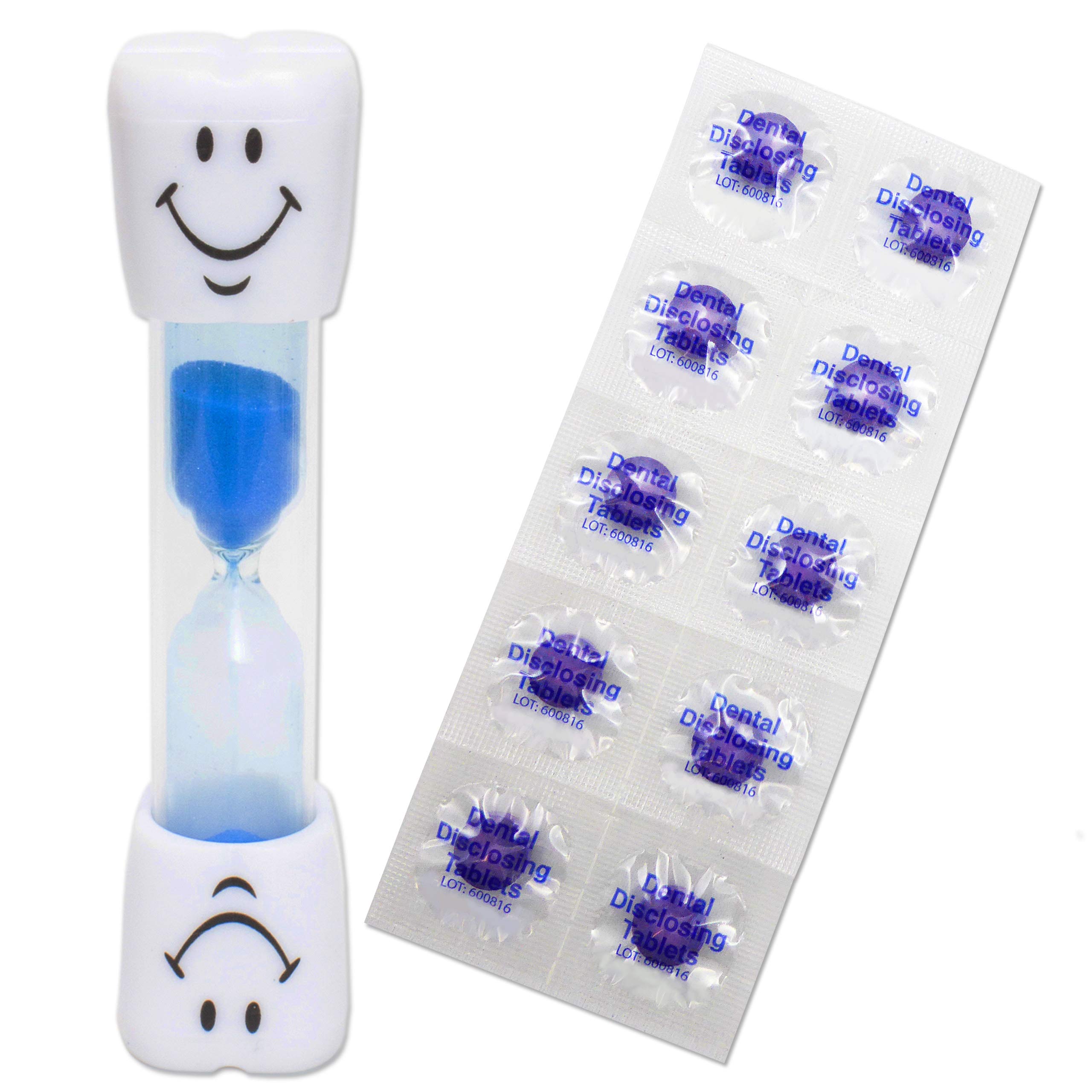 Smile Toothbrush Timer & 10 Disclosing Tablets (Blue)