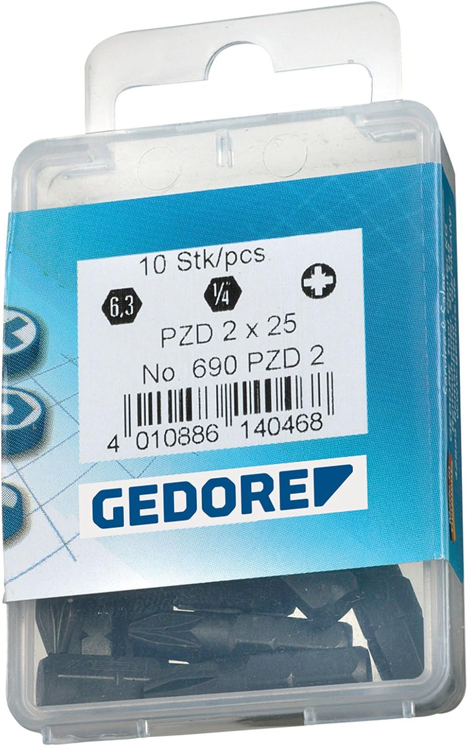Gedore 690 2 L S-010 - TIP Screwdriver 1/4, Package ventajoso 10 Pcs, PH 2 L - Image 3