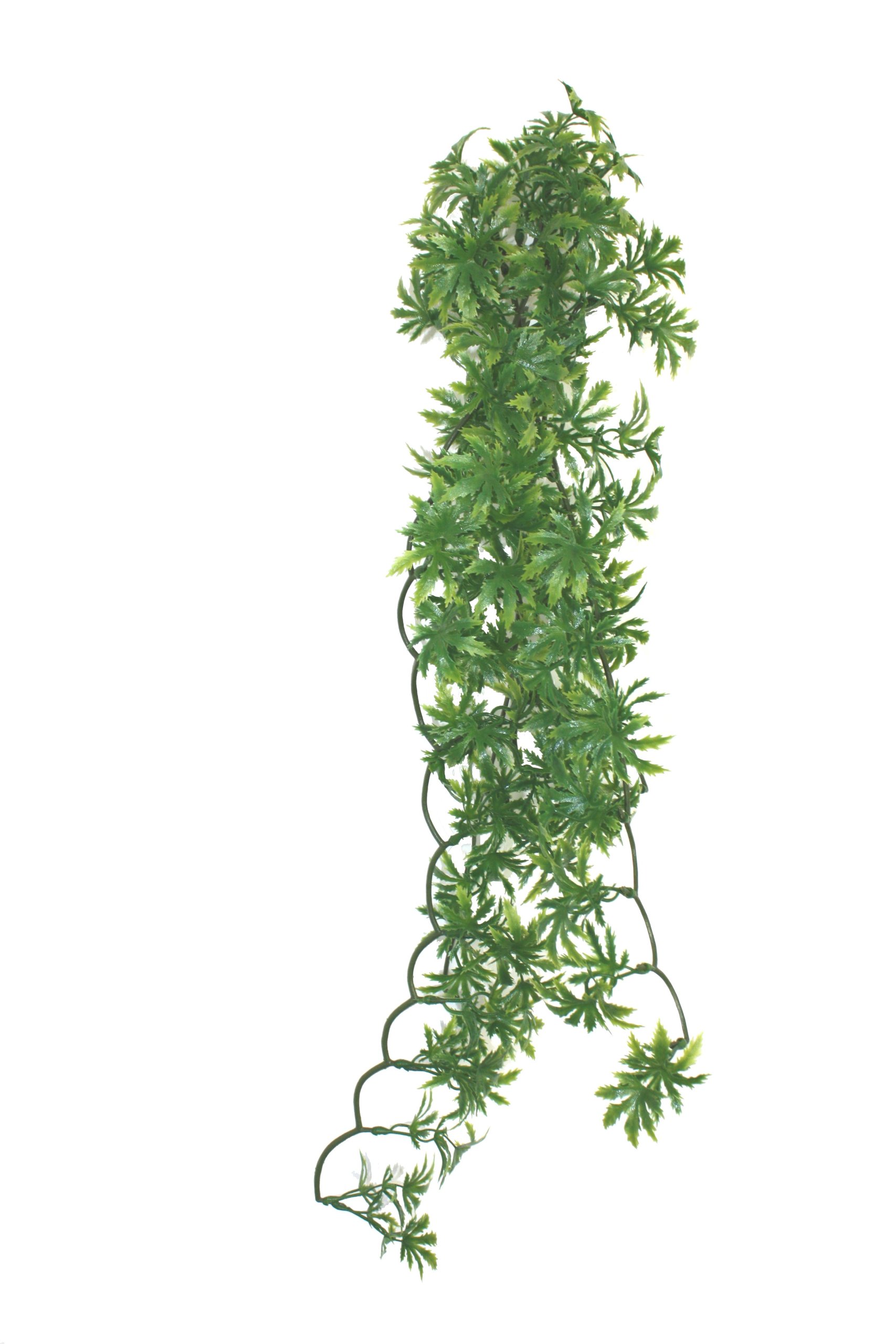 Komodo Papaya Leaf Vine Reptile Cage Decor for Terrarium Jungle Habitat Lush Greenery Realistic Non Toxic Plant Hanging Accessory - 60cm