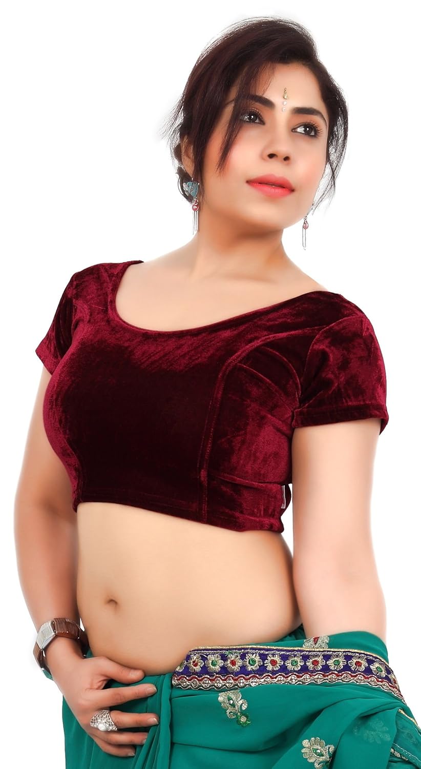 louis fashion velvet fabric women blouse (2074-bl-maroon02)