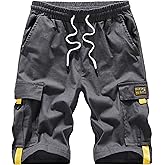 VtuAOL Women's Cargo Shorts Elastic Waist Comfy Cotton Loose Fit Shorts