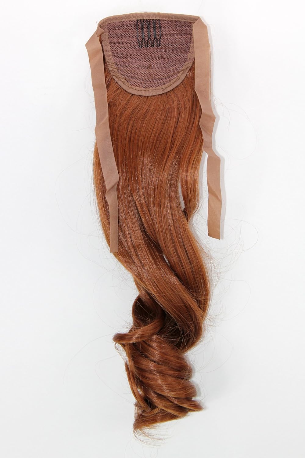 WIG ME UP - YZF-TC18-30 Hairpiece Pontail Pigtail extension slim light wavy comb and ribbon copper brown, auburn (30), 45cm - Image 3