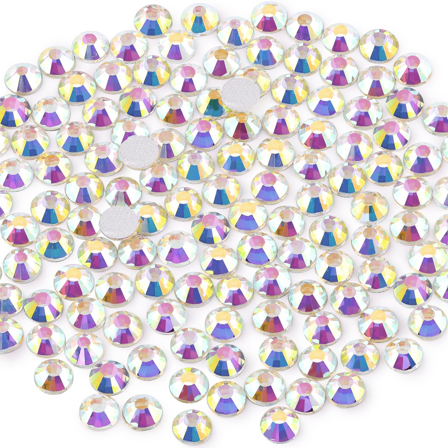 Photo 1 of 2000PCS SS20/5mm Glass Crystal Rhinestones (Crystal AB), Flatback AB Rhinestones for Bedazzling Crafting DIY Crafts Nail Art Makeup Decoration, Gems Diamond Charms for Tumbler Shoes Clothing Mug
