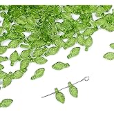 Heclia Green Leaves Pendant for DIY Crafts, 6mm Plant Leaf beads for Jewelry Making, Green Leaves Beads Bulk, Shaped Bead, Acrylic Cute Leaf Pendants for DIY Crafts Necklace Earring Making, 300pcs