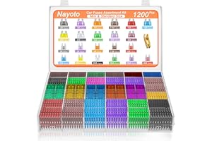 Nayoto 1200pcs Car Fuses Assortment Kit, 520PCS Standard Fuse Kit & 680PCS Mini Fuses + 1 Puller for Auto/RV/Truck/Motorcycle/Yacht (2A 3A 5A 7.5A 10A 15A 20A 25A 30A 35A 40A)