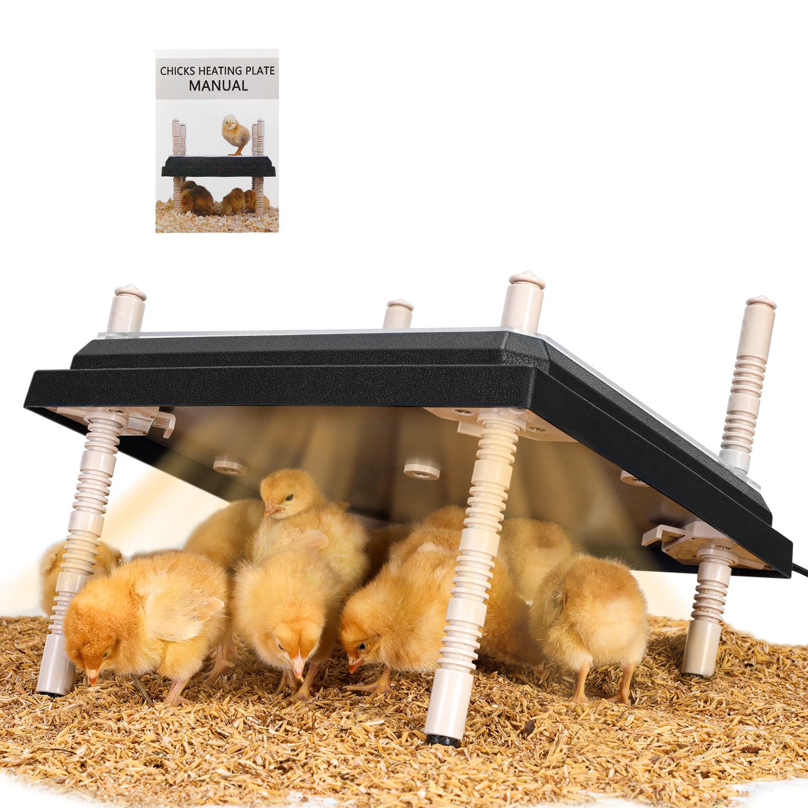 Photo 1 of NesCozy Brooder Heating Plate for Chicks Adjustable: with Bonus 10x10 Warmer with Easy- Cleaning Plate 15W Poultry Coop Heater for 12 Baby Chick