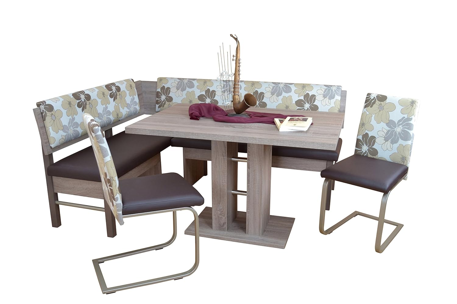 moebel direkt online Dining-Gruppe "Genf" eiche Sonoma rustic/schoko