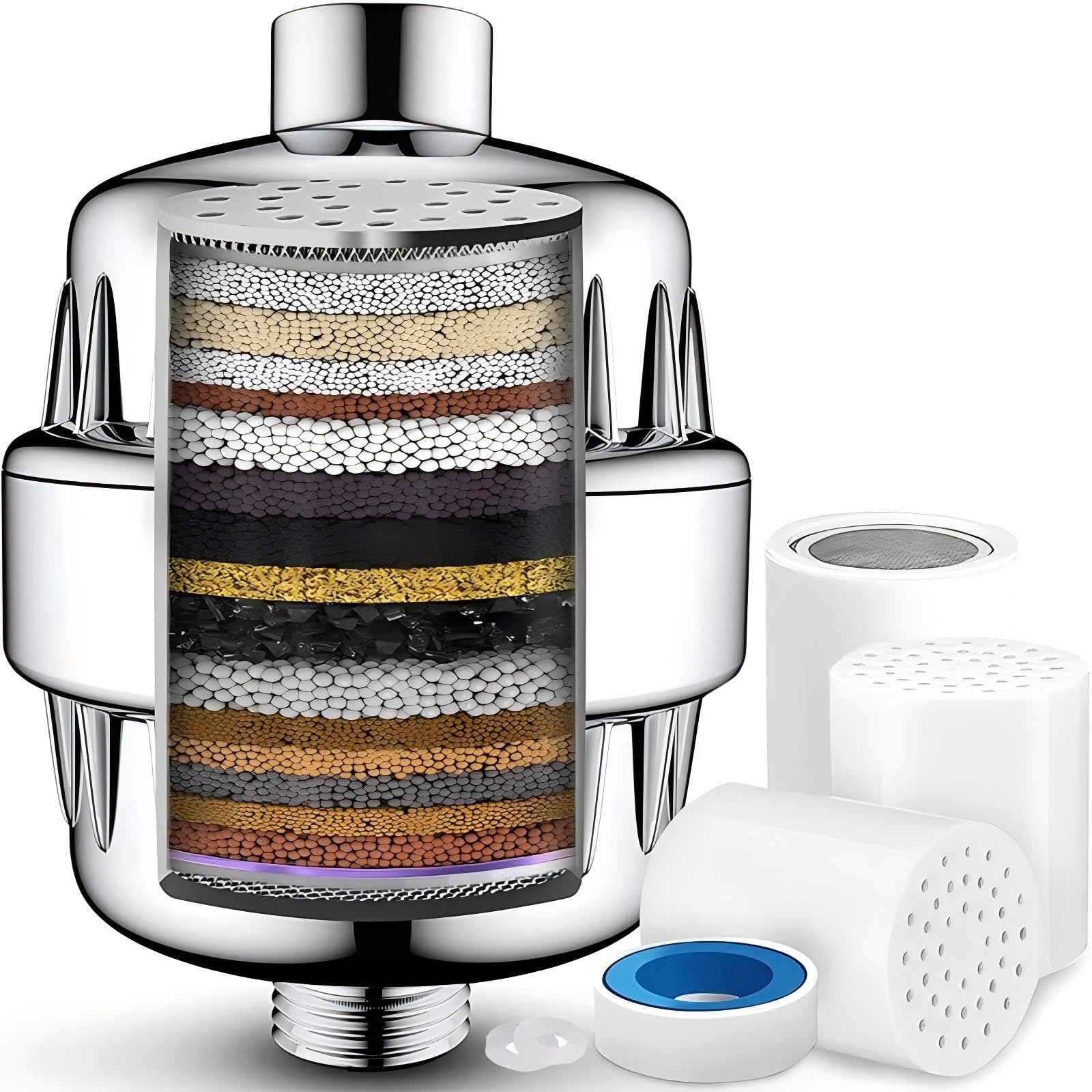 Photo 1 of Class 22 Showerhead Filter - High Output Hard Water Shower Filter with 3 Cartridges - Removes Fluoride, Chlorine, Heavy Metals - Restores Dry Itchy Skin & Hair - Polished Chrome Finish