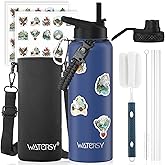 40oz Insulated Water Bottle (Cold for 48 Hrs),BPA Free&Leak Proof,Stainless Steel Water Flask,Water Jug with Straw Spout Lids for Gym,Hiking,Travel,Deep Blue