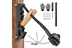 XCZNAGS Wall Mounted Wood Splitter: Dual-Handle Manual Kindling Splitter with 6-Tooth Clamping, Heavy Duty Steel Log Splitter for Soft Firewood, Includes Gloves and Screws for Indoor and Outdoor Use