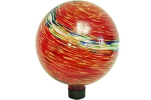 Echo Valley 8155 10-Inch Glow-in-the-Dark Illuminarie Glass Gazing Globe, Red Swirl
