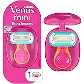 Gillette Venus Snap Cosmo Pink with Extra Smooth Womens On-the-Go Razor - 1 handle + 1 Refill + Case