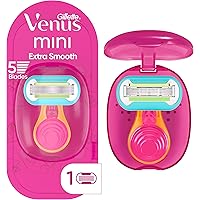 Gillette Venus Snap Cosmo Pink with Extra Smooth Womens On-the-Go Razor - 1 handle + 1 Refill + Case