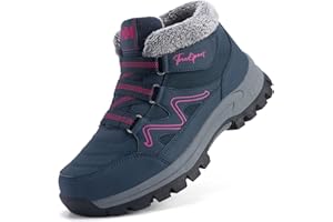 Womens Winter Boots Warm Faux Fur Lined Snow Boots Fashion Lace Up Ankle Booties Cold Weather Outdoor Shoes Water Resistant A