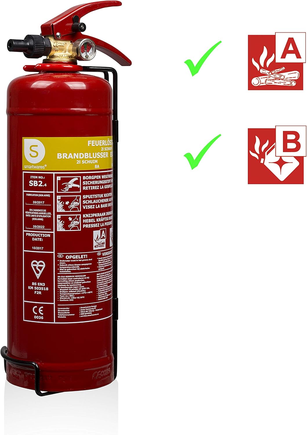 Smartware Foam Extinguisher 2 Litre SW SB2 - Image 3