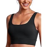 BAYDI Clouduxi Scoop Neck Sports Bras for Women - U Back Padded Workout Crop Top with Built in Bra Low Impact Yoga Bra