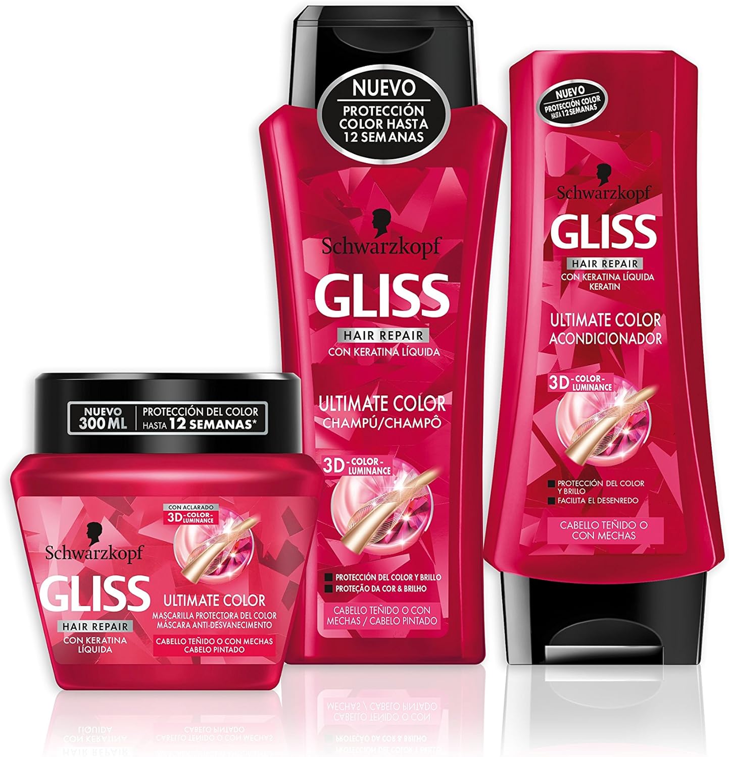 Gliss Shampoo Ultimate Colour - Package of 6 x 250 ml - Total: 1500 ml, Black/White, 250 ml (Pack of 6) - Image 3