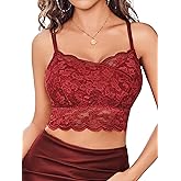 Avidlove Bralettes for Women Lace Camisole V Neck Double-Layered Adjustable Strap Tank Cami Crop Top