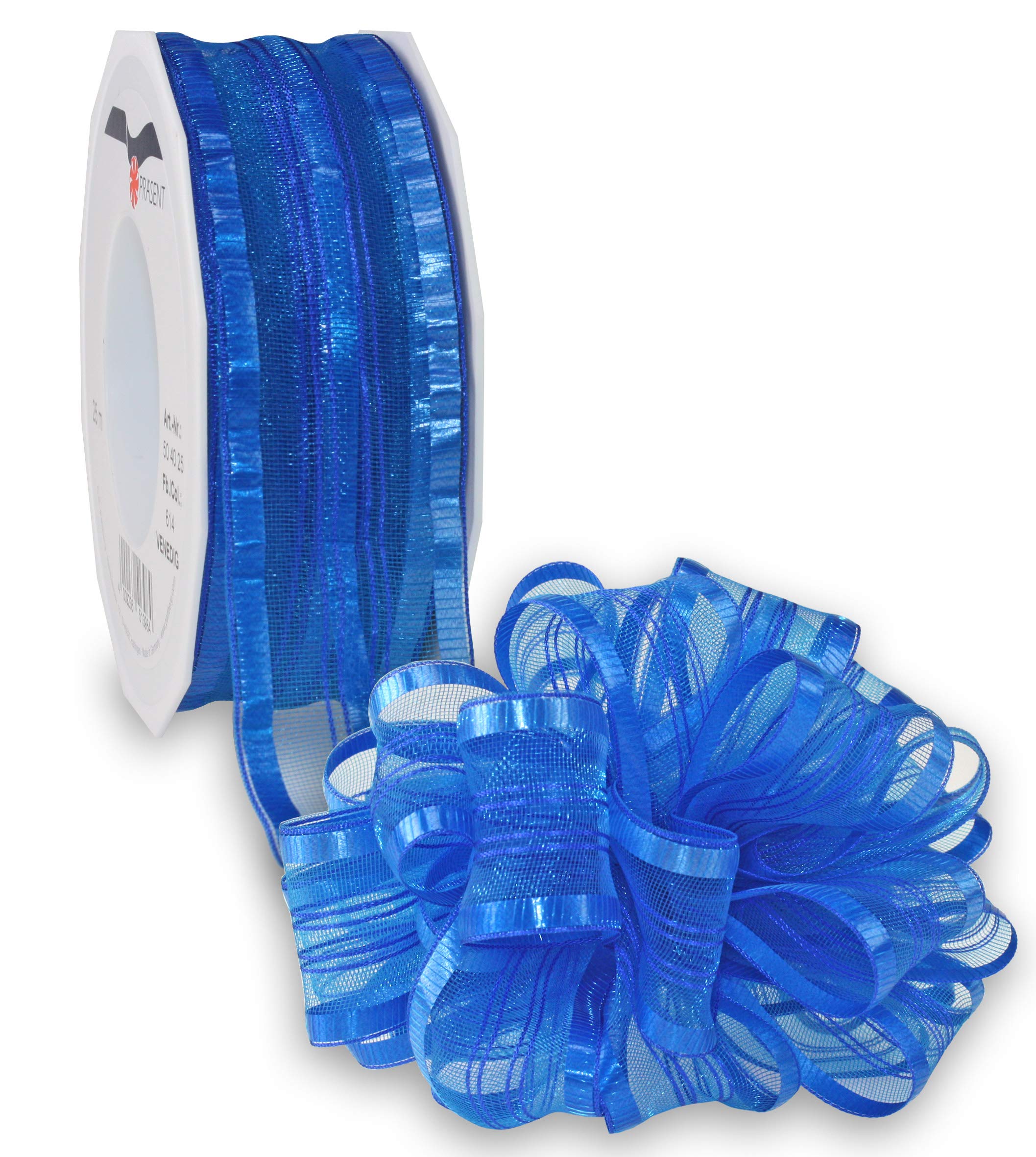 Präsent - Venedig Pull Bow Ribbon Royal Blue 40 mm width, 25 m length