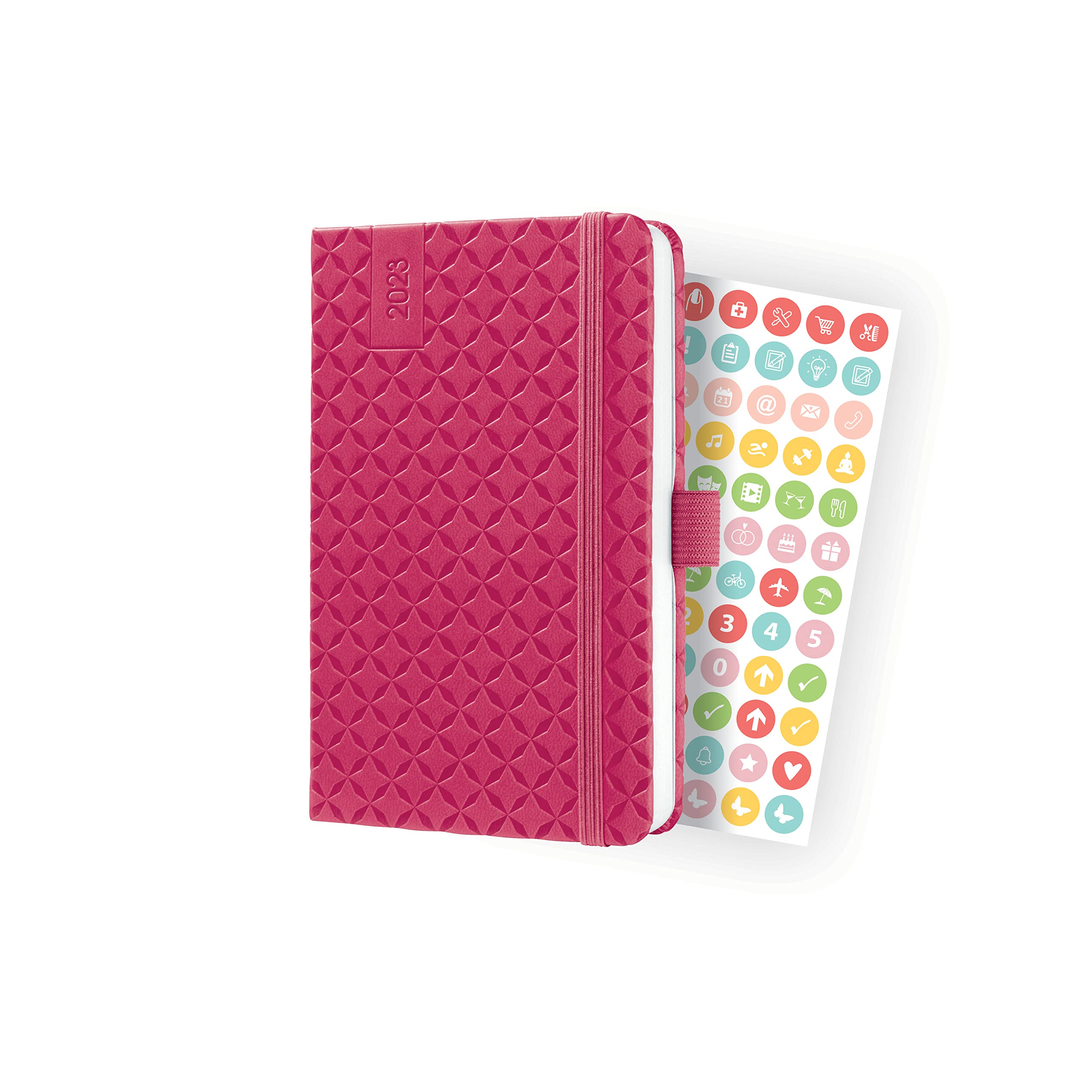 SIGEL J3104 Jolie Weekly diary 2023 - hardcover - 9,5 x 15 cm - 174 pages - pink