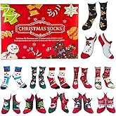 Haroge Christmas Socks Advent Calendar 2025 for Women,12 Days Themed Holiday Countdown Calendar Gift with 6 Crew & 6 Ankle Socks Gift for Adult Fits Women's Size 4-8