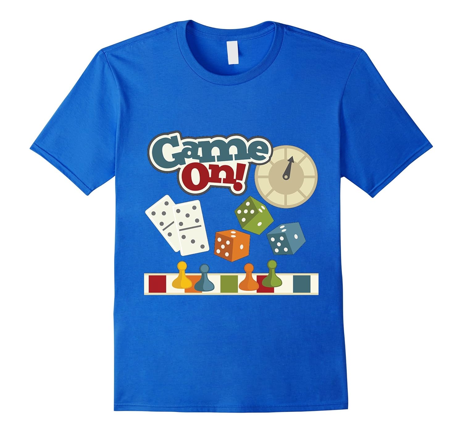 Game On! Board Game Pieces Dominoes Spinner Graphic T-Shirt-BN