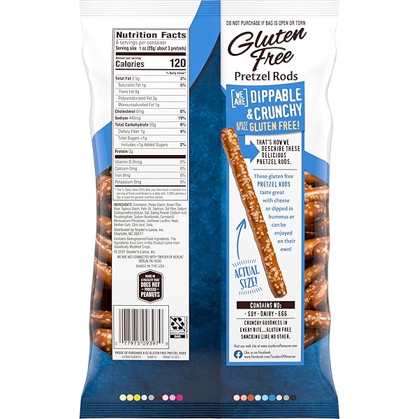 SNYDER’S OF HANOVER, GLUTEN FREE PRETZELS, 8 OZ