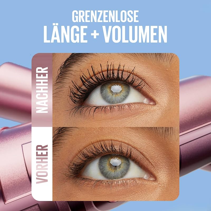 New York Sky High Mascara für extreme Länge & volles Volumen, Tower Flex Bürste für Definition bis in die Spitzen, Formel mit Bambusextrakt, Schwarz (Very Black)