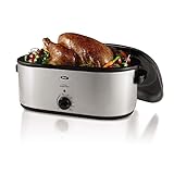 Oster CKSTRS23-SB 22-Quart Roaster Oven with Self-Basting Lid, Stainless Steel Finish
