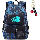 Fitvc School Backpack for Boys - Basketball Boys Backpack for Kids Children Teens Elementary Middle School Students - 18" Large Capacity School Bookbag with Multiple Pockets