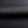 Marine Vinyl Faux Leather Upholstery Fabric 0.9 mm Thickness: Waterproof, Scratch-Resistant, Perfect for Upholstering Cars, Outdoor Yachts, and Home Furniture (Black,Pre-Cut 2 Yards)