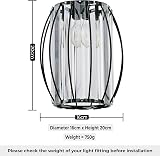 Giggi Small Black Crystal Light Shade 16x20cm Cylinder with Oval Rings view 4
