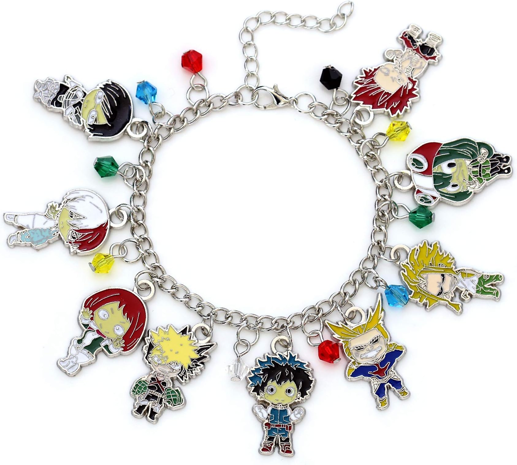 My Hero Academia Fashion Novelty Charm Bracelet Anime Manga Series Midoria Izuku Katsuki Bakugo Ochaco Uraraka Tenya Iida Shoto Todoroki Tsuyu Asui Eijirล Kirishima All Might charm bracelet