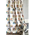 Tranquebar Curtain Co. Cotton Curtains for Door, 60-65% Room Darkening, Elephant Print (APU: Multicolored) -7 Feet, Set of 2 (Length 213 cm) - with Back Tab