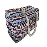 Red Suricata Boho Beach Bag with Zipper - Tribal