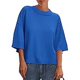 BTFBM Womens Short Sleeve Tops 2025 Summer Casual Crew Neck Oversized Sweater Solid Color Ribbed Knit T Shirts