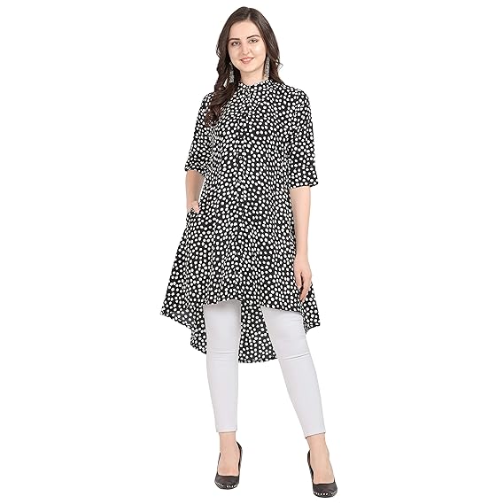 Women's Crepe wrap Kurtas (SER-KURTI-A-97-L_Black_Large)