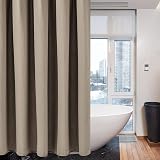 Shower Curtain 182x214cm Khaki with Metal Hooks Waffle Fabric view 8