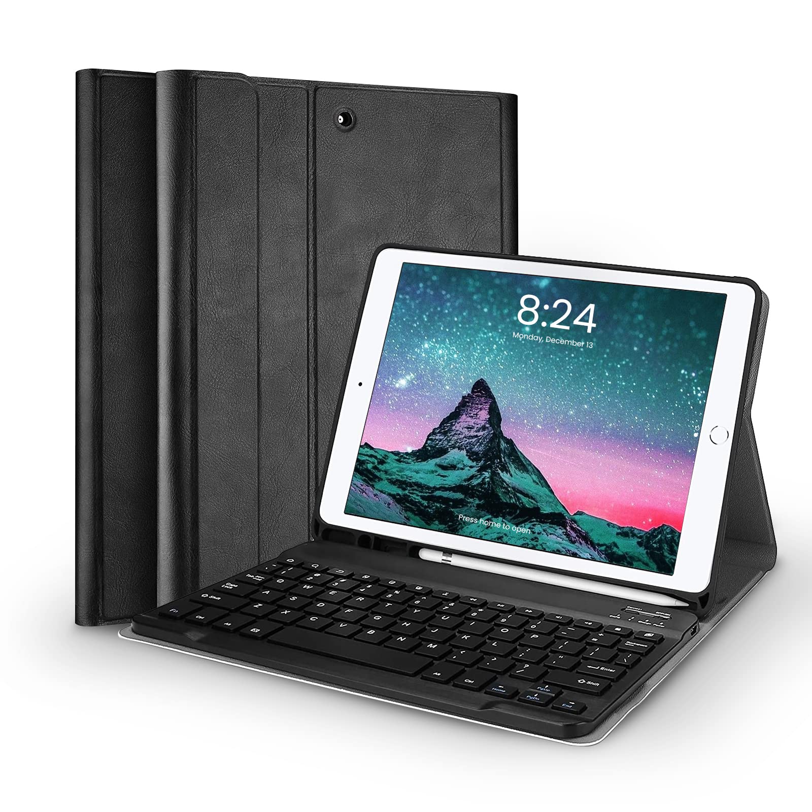 Keyboard Case for iPad 10.2 inch 9th Generation 2021/8th Gen 2020/7th Gen 2019/Air 3 2019/iPad Pro 10.5 inch – Wireless Detachable BT Slim Protective Keyboard Case Stand Cover with Pencil Holder