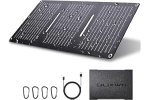 ULiXWH 21W Portable Solar Panel, Foldable Solar Panel Charger(5V/3A), IP67 Waterproof for Camping, Hiking, Backpacking, Ultra-Fast Solar Phone Charger with Dual USB Ports for iPhone, iPad, Power Bank