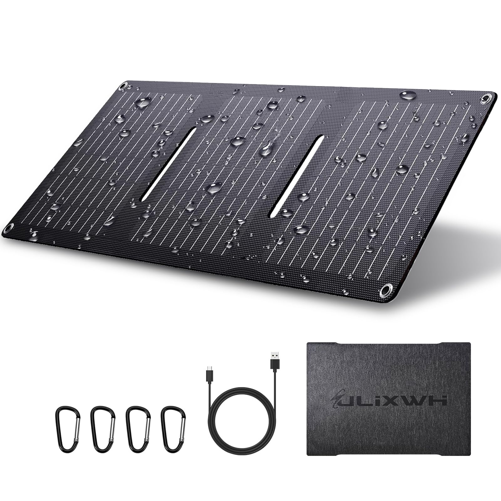 Photo 1 of ULiXWH 21W Portable Solar Panel, Foldable Solar Panel Charger(5V/3A), IP67 Waterproof for Camping, Hiking, Backpacking, Ultra-Fast Solar Phone Charger with Dual USB Ports for iPhone, iPad, Power Bank